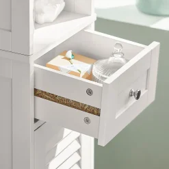Sobuy Meuble Colonne de Salle de Bain Armoire haute, FRG236-W,