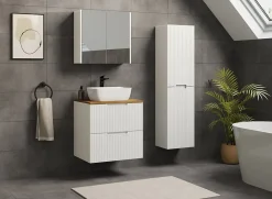 Colonne De Salle De Bains|Furnidea Meuble colonne de salle de bain suspendu VENA blanc 36 x 136 cm