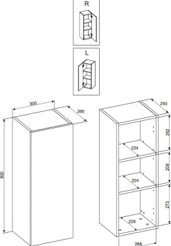 Colonne De Salle De Bains|Furnidea Meuble colonne de salle de bain à suspendre DALIA CACHEMIRE 30/80 cm