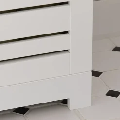 Sobuy Meuble Colonne de Salle de Bain avec 3 Etagères et 2 Portes, BZR44-W,