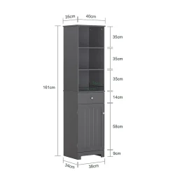 Colonne De Salle De Bains|Sobuy Meuble Colonne de Salle de Bain Armoire Rangement, BZR17-DG,