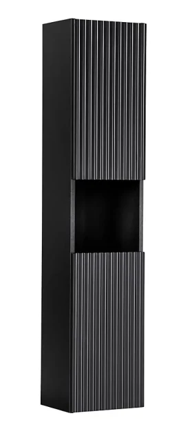 Colonne De Salle De Bains|Furnidea Meuble colonne de salle de bain à suspendre NOVA NOIR 30 X 140 cm