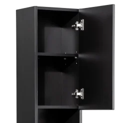 Colonne De Salle De Bains|Furnidea Meuble colonne de salle de bain à suspendre NOVA NOIR 30 X 140 cm