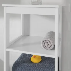 Sobuy Meuble Colonne de Salle de Bain Armoire Haute étagère avec 6 étagères, BZR14-W,