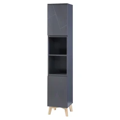 [En.Casa] Meuble colonne de salle de bain Overath 160 x 30 x 30 cm gris en.casa