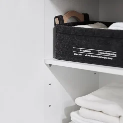 Sobuy Meuble Colonne de Salle de Bain avec 6 Compartiments de Rangement, BZR91-W,