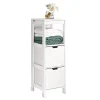 Meuble De Salle De Bains Faible Profondeur|Sobuy Meuble Colonne Meuble Bas de Salle de Bain 1 étage et 2 tiroirs FRG127-W,