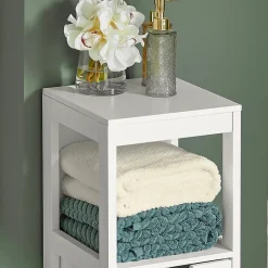 Meuble De Salle De Bains Faible Profondeur|Sobuy Meuble Colonne Meuble Bas de Salle de Bain 1 étage et 2 tiroirs FRG127-W,