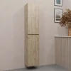 Colonne De Salle De Bains|Aurlane Meuble colonne pour salle de bains 2 portes finition chêne Naturel - 30x25x150 - TIMBER