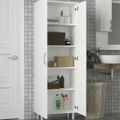 Armoire De Salle De Bains|Pier Import Meuble colonne salle de bains blanc 2 portes H 173, 6 cm JENA