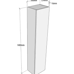 Planète Bain Meuble colonne salle de bain 140 cm suspendu - Effet chêne Sonoma - Karaib 2