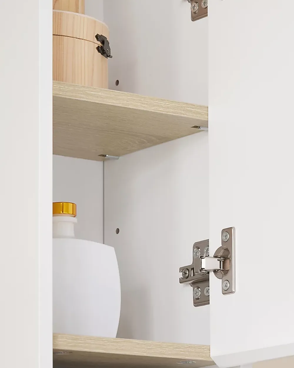 Sobuy Meuble Colonne Salle de Bain, 1 Tiroir, 2 Portes, Étagères Réglables BZR34-WN