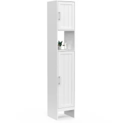 IDMarket Meuble colonne salle de bain WALDO 2 portes blanc