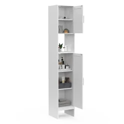 IDMarket Meuble colonne salle de bain WALDO 2 portes blanc