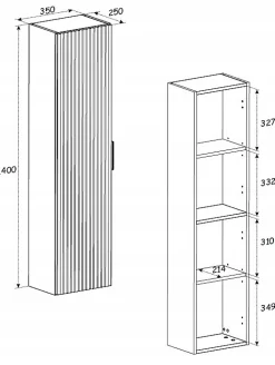 Colonne De Salle De Bains|Furnidea Meuble colonne suspendu de salle de bain ADEL NOIR 35 x 140 cm