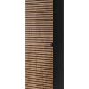 Furnidea Meuble colonne suspendu de salle de bain AURA LOFT noir et chêne 35/136 cm