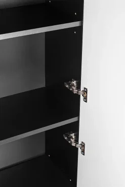 Colonne De Salle De Bains|Furnidea Meuble colonne suspendu de salle de bain FLOW noir 35 x 136 cm