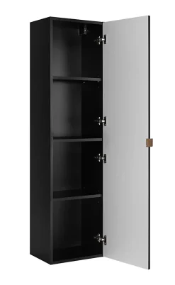 Furnidea Meuble colonne suspendu de salle de bain MADIS NOIR 35 X 136 cm G