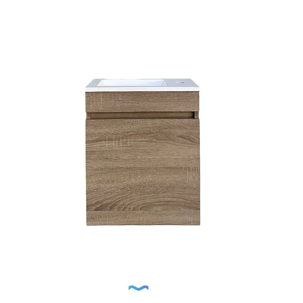 Lave-Mains|Dileci Meuble compact lave-mains effet bois avec vasque intégrée -