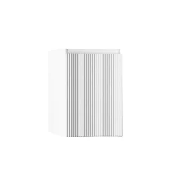 Meuble complément sous vasque blanc mat strié l.34 x H.55 x P.41 cm version gauche, Vague