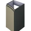 Meuble complément sous vasque kaki mat Vague 34 cm version gauche