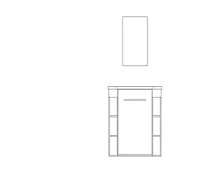Ondee Meuble d’angle tout en un compact H.84 x l.46 cm, noir mat, porte décor bois, Nova
