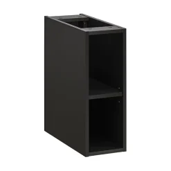 Plan Double Vasque|Meublorama Meuble de rangement additionnel sous vasque KINOKO 2 portes Gris anthracite L20 x P57 x H46 cm Meuble suspendu
