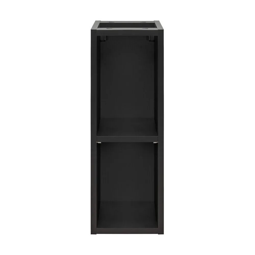 Plan Double Vasque|Meublorama Meuble de rangement additionnel sous vasque KINOKO 2 portes Gris anthracite L20 x P57 x H46 cm Meuble suspendu