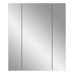 Armoire De Salle De Bains|Meublorama Meuble de rangement avec miroirs Blanc laqué KLEANKIN