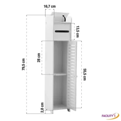 Facility'S Meuble de rangement avec dérouleur de papier toilette