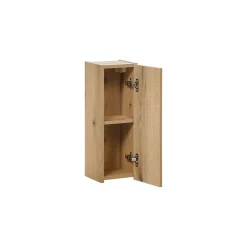 Armoire De Salle De Bains|Meublorama Meuble de rangement de salle de bain VANO 1 porte Coloris chene L20 x P57 x H18 cm Meuble suspendu
