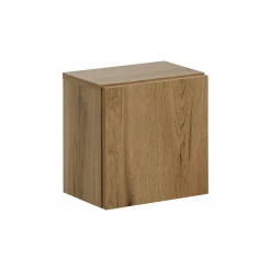 Armoire De Salle De Bains|Meublorama Meuble de rangement de salle de bain VANO 1 porte Coloris chene L20 x P57 x H18 cm Meuble suspendu