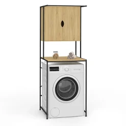 Armoire De Salle De Bains|IDMarket Meuble de rangement dessus machine à laver avec placard DETROIT design industriel