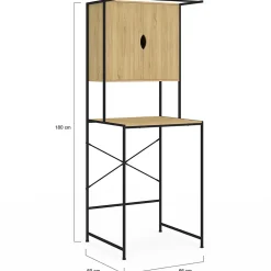 Armoire De Salle De Bains|IDMarket Meuble de rangement dessus machine à laver avec placard DETROIT design industriel