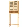 Armoire De Salle De Bains|[En.Casa] Meuble de rangement Geta pour WC à 2 portes 170 x 66 x 23 cm en.casa
