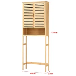 Armoire De Salle De Bains|[En.Casa] Meuble de rangement Geta pour WC à 2 portes 170 x 66 x 23 cm en.casa