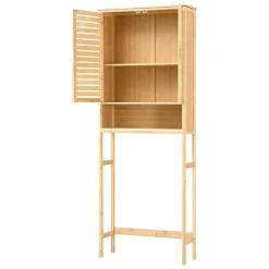 Armoire De Salle De Bains|[En.Casa] Meuble de rangement Geta pour WC à 2 portes 170 x 66 x 23 cm en.casa