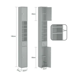 Sobuy Meuble de Rangement Meuble Colonne Armoire de Toilette, BZR34-HG,