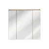 Meublorama Meuble de rangement NALYA 75 cm Chene clair 3 portes avec miroirs suspendu