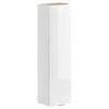 Meublorama Meuble de rangement NALYA 75 cm Blanc brillant et chene clair Elément mural compact