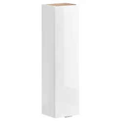 Meublorama Meuble de rangement NALYA 75 cm Blanc brillant et chene clair Elément mural compact