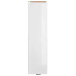 Meublorama Meuble de rangement NALYA 75 cm Blanc brillant et chene clair Elément mural compact