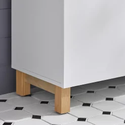 Meuble Sous-Vasque|Sobuy Meuble de Rangement pour Salle de Bain avec 2 Portes, BZR92-W,