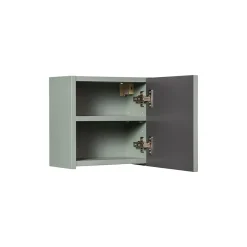 Meublorama Meuble de rangement salle de bain ELVINA 1 porte 30x30 cm Vert sauge pastel Meuble suspendu