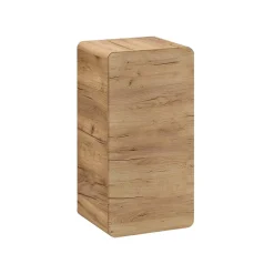 Meublorama Meuble de rangement salle de bain ERBANO 1 porte Coloris chene clair Compact et suspendu