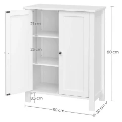 Calicosy Meuble de rangement salle de bain avec 2 portes - L60 cm