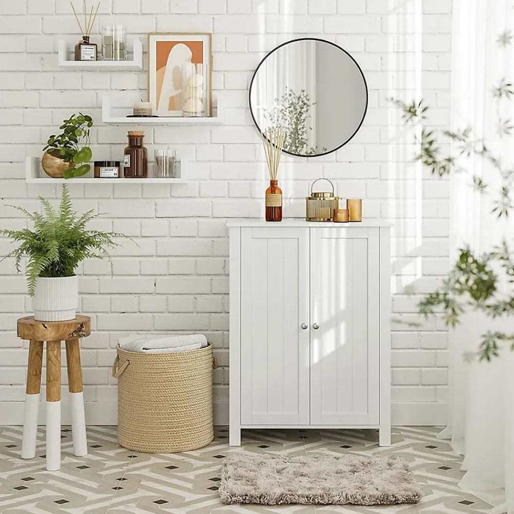 Calicosy Meuble de rangement salle de bain avec 2 portes - L60 cm