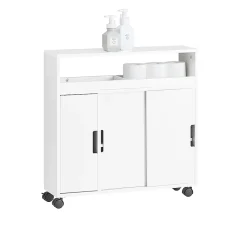 Sobuy Meuble de Rangement Salle de Bain Armoire WC pour Papier Toilette, BZR02-W,