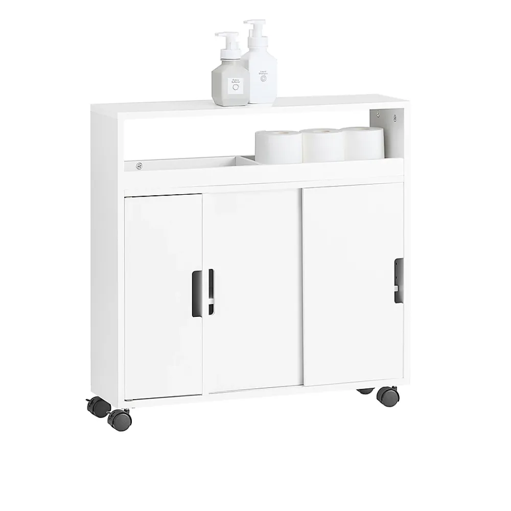 Sobuy Meuble de Rangement Salle de Bain Armoire WC pour Papier Toilette, BZR02-W,
