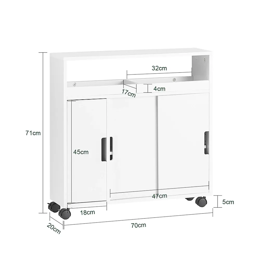 Sobuy Meuble de Rangement Salle de Bain Armoire WC pour Papier Toilette, BZR02-W,